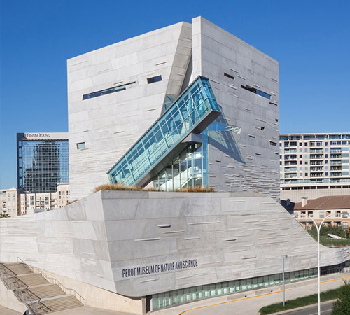 Perot Museum building with its iconic staircase