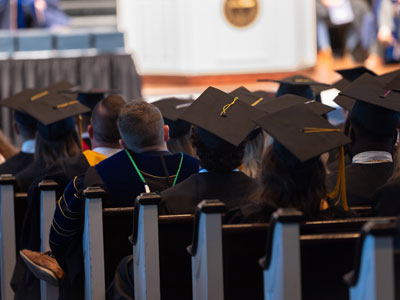DBU Graduates during Spring Commencement in the Pilgrim Chapel on the DBU Campus