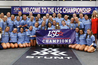DBU STUNT wins the championship at the Lone Star Conference Tournament