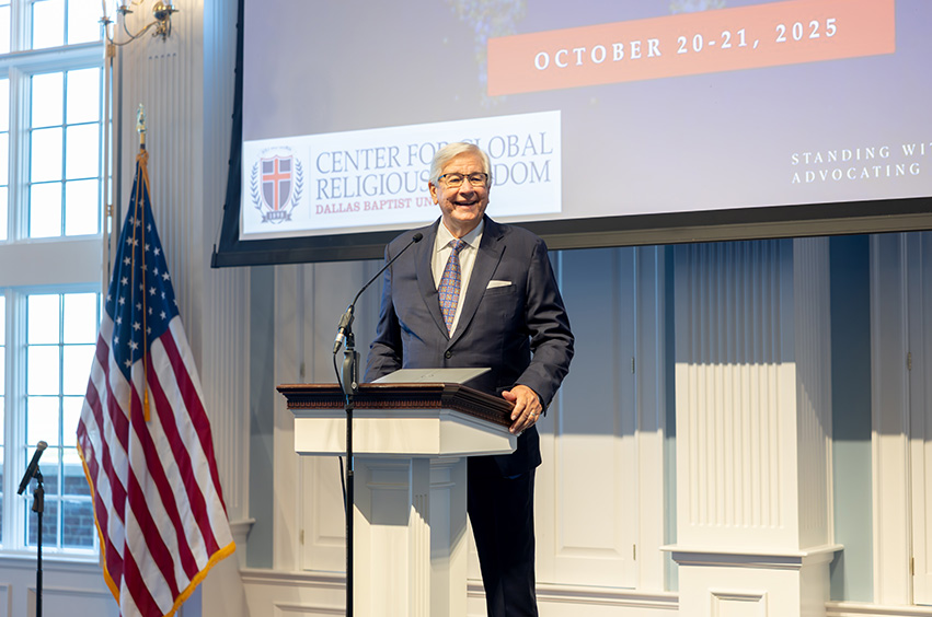 Dr. Randel Everett speaking at a Global Religious Freedom