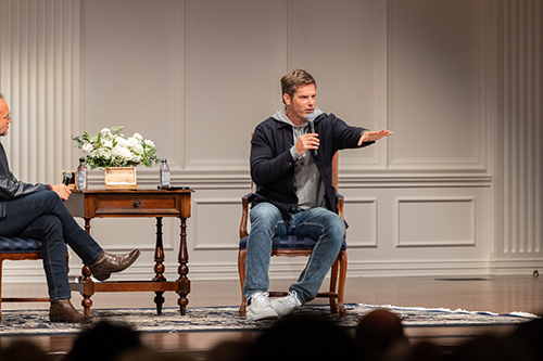 Dallas Jenkins Speaking on stage