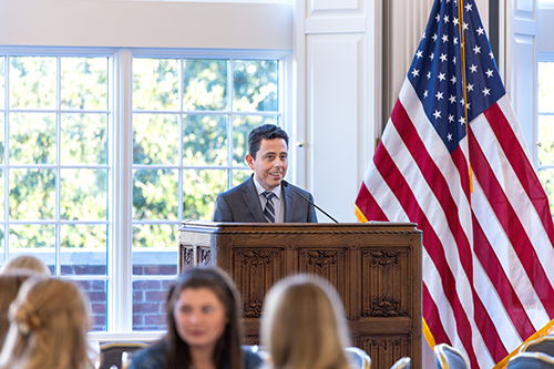 Dr. Fleitas speaking at the Herb Robbins Research Symposium