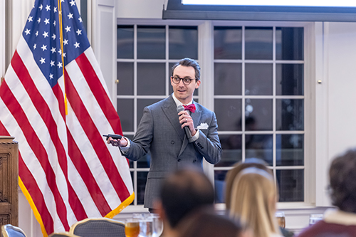 Dr. Dodderer speaking at the Herb Robbins Research Symposium