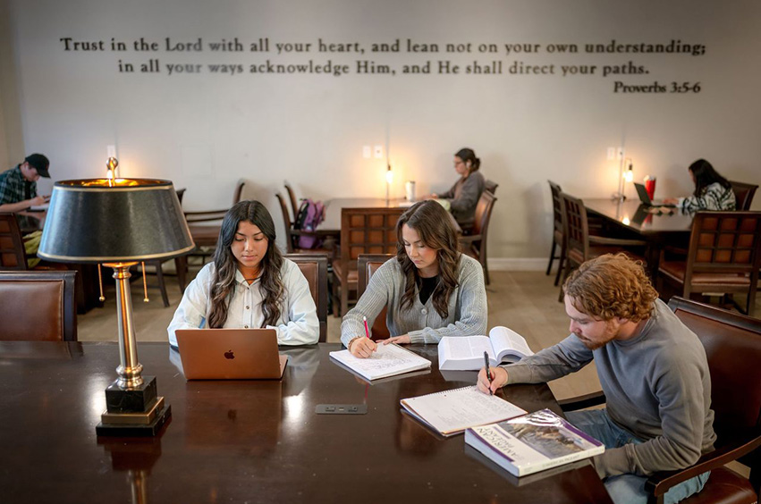 college students studying at a Christian university in Texas through the honors program