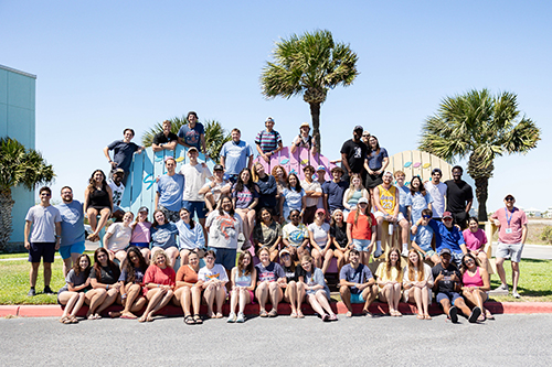 group of college students at Beach Reach