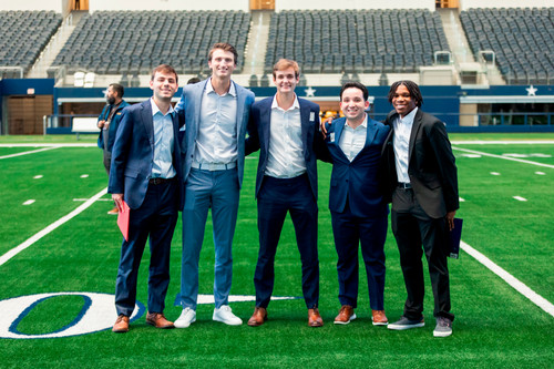 DBU Sport Management students on professional stadium field