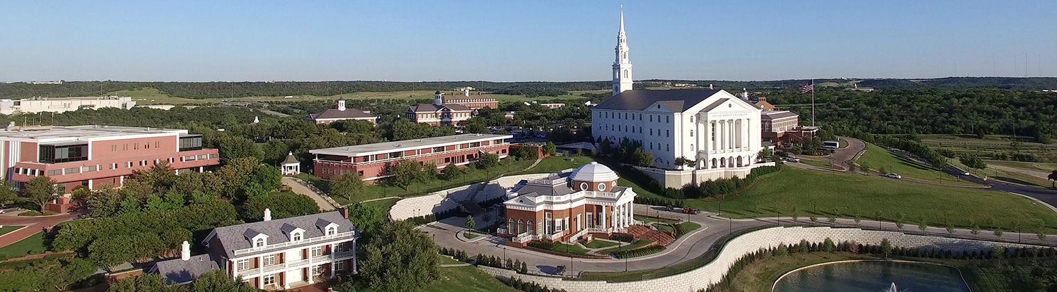 drone image of DBU campus 