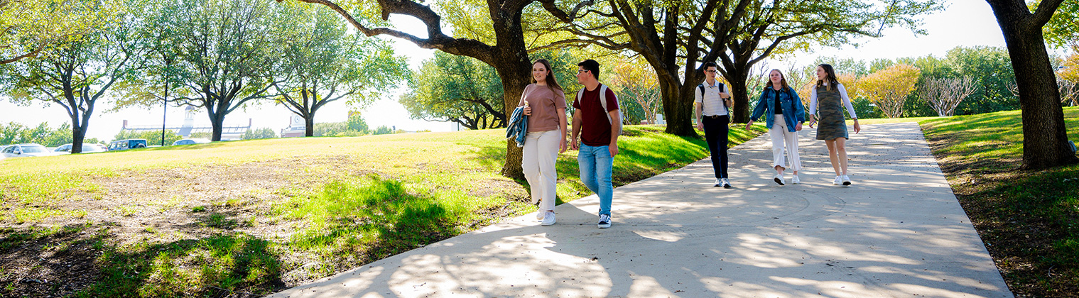 DBU Campus - college students walking around campus