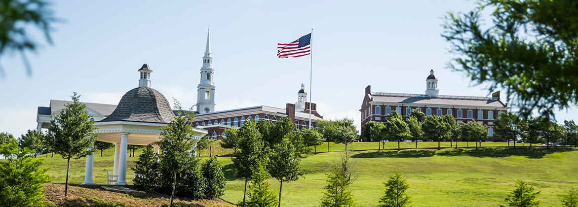 looking up at the dbu campus