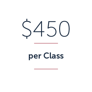 icon demonstrating the cost of credits - $450 per class