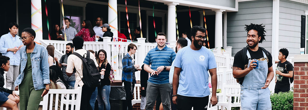 DBU International Students enjoy an evening on the lawn