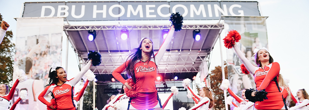 Cheerleaders performing