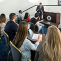 accelerated  students learning in the dome room on campus