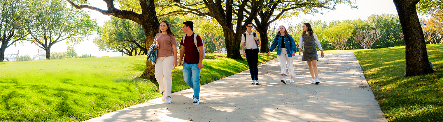 DBU Campus - college students walking around campus