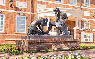 Jesus footwashing statue