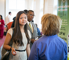 dbu student at a career fair in dallas