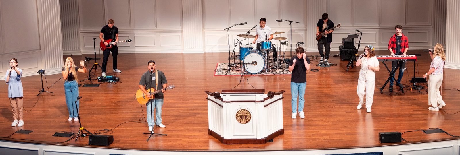 DBU Chapel Worship performing on stage