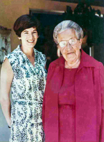 Picture of Pam (left) and Corrie (right) standing side by side
