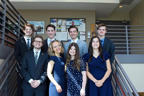 group photo of debaters in the team division