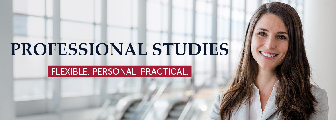 Professional Studies - Flexible. Personal. Practical. - Business woman standing in a dallas office