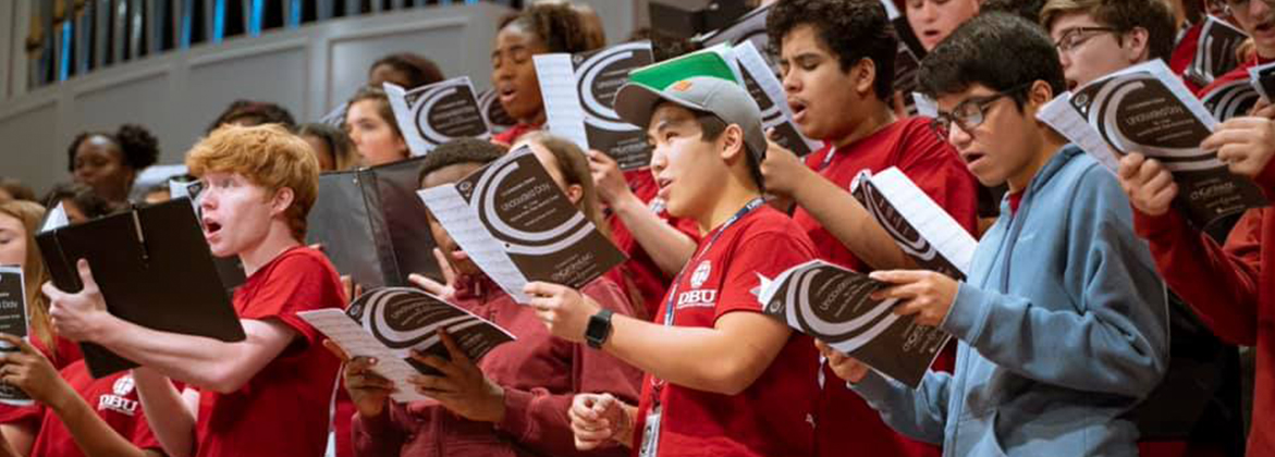 group of students singing
