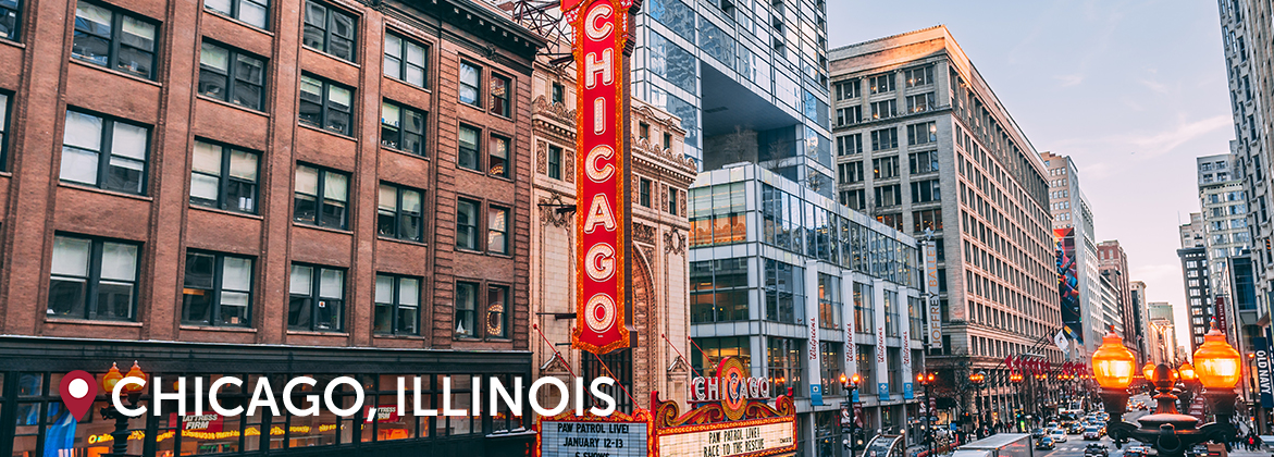 City streets of Chicago