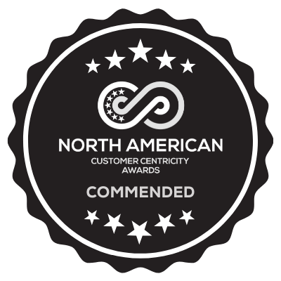 navy award badge for north american commended customer centricity awards
