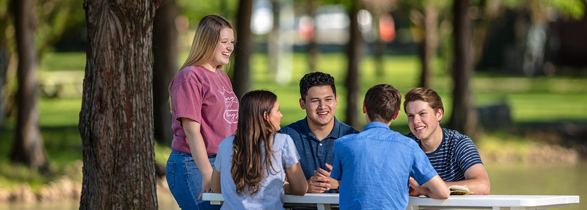 students in a park