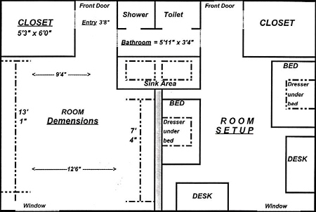 floorplan for spence hall dorm room