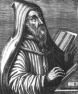 black and white painting of Augustine