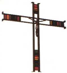 An image of a Cross with a representation of the body of Jesus