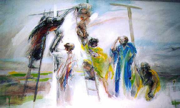painting of Jesus being removed from the cross