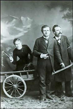 Nietzsche, Louise von Salome, and Paul Ree posing together