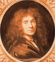 orange colored portrait of Moliere