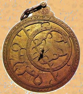 picture of a gold astrolabe
