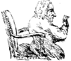 black and white sketch of the pope reading
