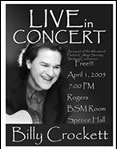 flyer promoting Billy Crockett musical performance