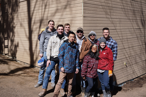 group of students in colorado serving with habitat for humanity