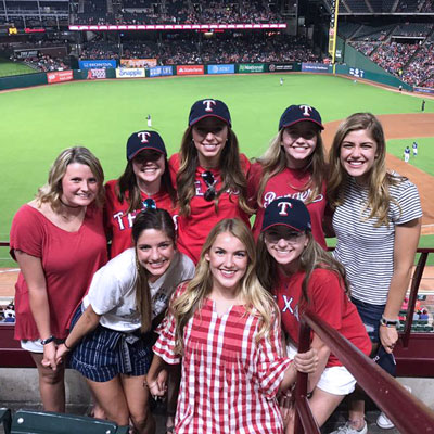 Helen Schlenker shares in her community at the DBU Night at the Ballpark