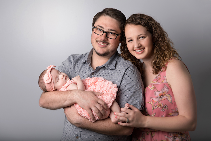 Baby Scarlett with Mom and Dad