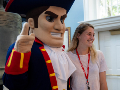 Girl with DBU Mascot