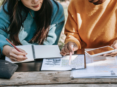 Students studying