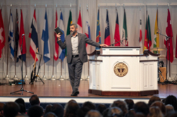 Rani Espanioly speaking in Chapel