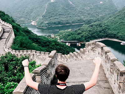 college student working on bucket list
