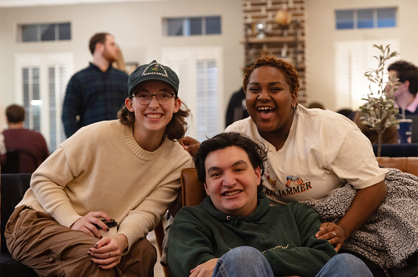 Dallas college students at DBU coffeeshop on campus