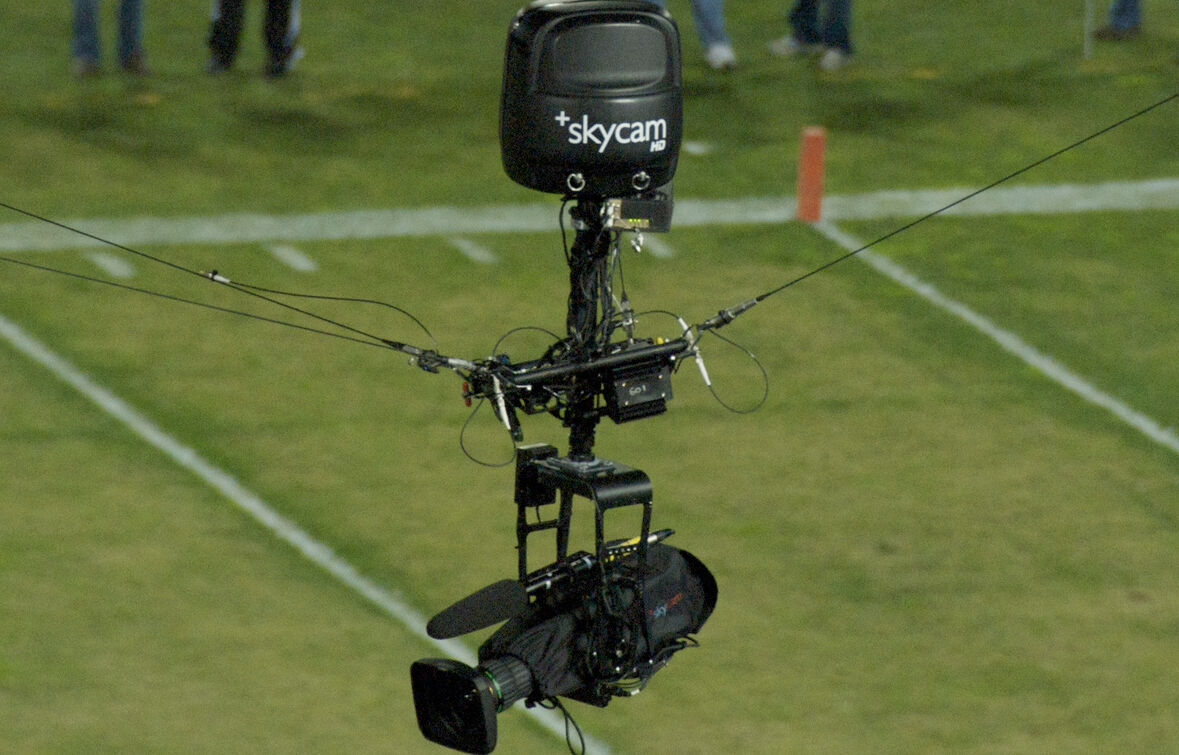 SkyCam over Super Bowl field