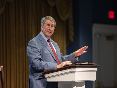 Dr. David Coffey speaking at the Nexus Conference in Dallas on the DBU campus