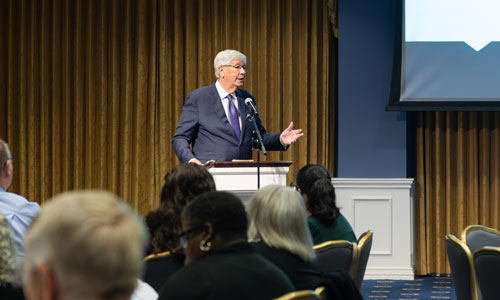 Dr. Randel Everett speaking in Dallas, Texas at DBU's Christian Leadership Summit