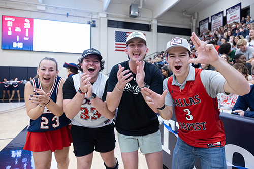 DBU students at the homecoming basketball game
