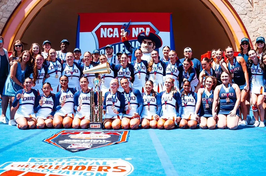 DBU Spirit team celebrating National Championship in Daytona
